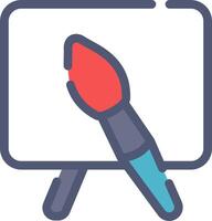 A paintbrush and easel icon on a white background vector