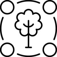 A tree is surrounded by four circles vector