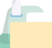 A yellow folder with a blue pen on top vector