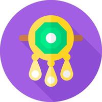 A purple circle with a green and yellow design vector