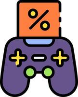 A game controller with a percentage sign on it vector