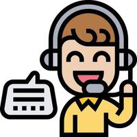 A cartoon man with a headset and a microphone vector