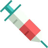 A syringe with a red and white tip vector