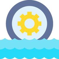 A gear wheel in the water with a wave vector