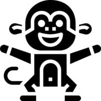 A black and white monkey with arms outstretched vector