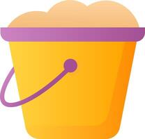 A yellow bucket with a purple handle vector