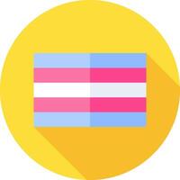 Trans flag icon with long shadow vector
