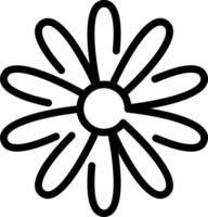 A black and white flower outline on a white background vector