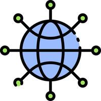 A globe with many connected dots vector