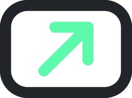 A green arrow pointing up in a square vector