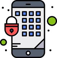 A phone with a padlock on it and a green dot vector