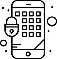 A phone with a padlock on it vector