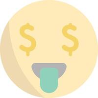 A dollar sign with a tongue sticking out vector