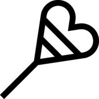 A black and white heart shaped lollipop vector