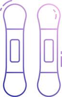 Two snowboards with purple and blue lines vector