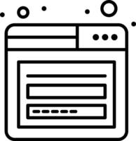 A black and white icon of a web page vector