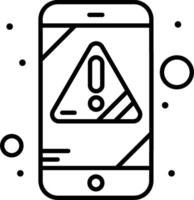 A phone with a warning icon on it vector