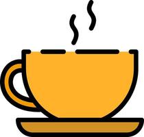 A cup of coffee with a saucer on a white background vector