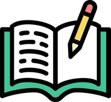 An open book with a pencil and a pen vector