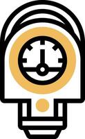 A clock in the shape of a head vector