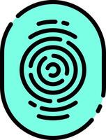 A fingerprint icon on a white background vector