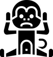 A black and white monkey with a sad face vector
