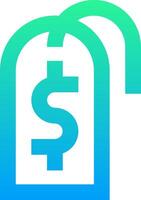 The icon for a dollar sign with a green and blue color vector
