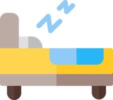 Bed with a blue blanket and a yellow pillow vector