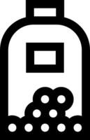 A black and white icon of a bottle with a lid vector