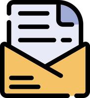 Email icon with envelope and paper vector