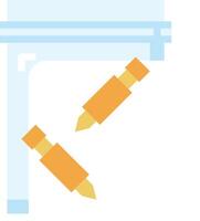 A pair of scissors and a pencil are on a white background vector