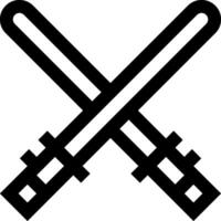 Two crossed swords with a white background vector