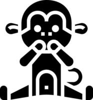 A black and white monkey with a face vector