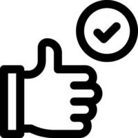 A thumbs up icon with a check mark vector