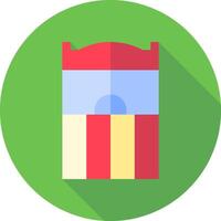 A colorful carnival tent icon with a long shadow vector