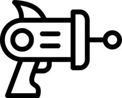 A black and white drawing of a gun vector