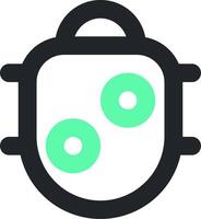 A green and black mask with two circles on it vector