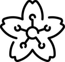 A black and white flower with a single stem vector