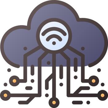 nube informática y inalámbrico red vector