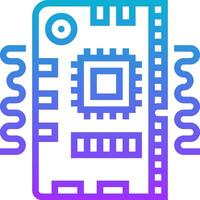 A circuit board with a blue and purple color vector