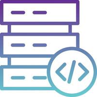 A stack of servers with a code symbol vector