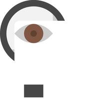 A magnifying glass with an eye on it vector