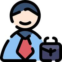 Businessman with briefcase icon vector