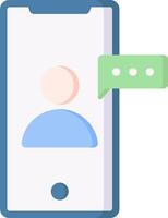 Mobile phone chat with a person vector