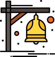 A bell hanging from a wooden pole vector