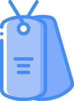 A blue military tag with a blue handle vector