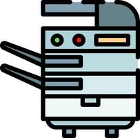 A printer icon with a green light on it vector