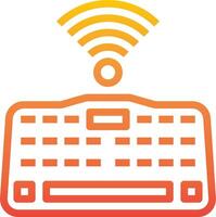 A wireless keyboard and mouse icon vector