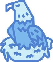 A blue bird sitting on top of a nest vector