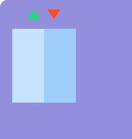 A square with two triangles on it vector